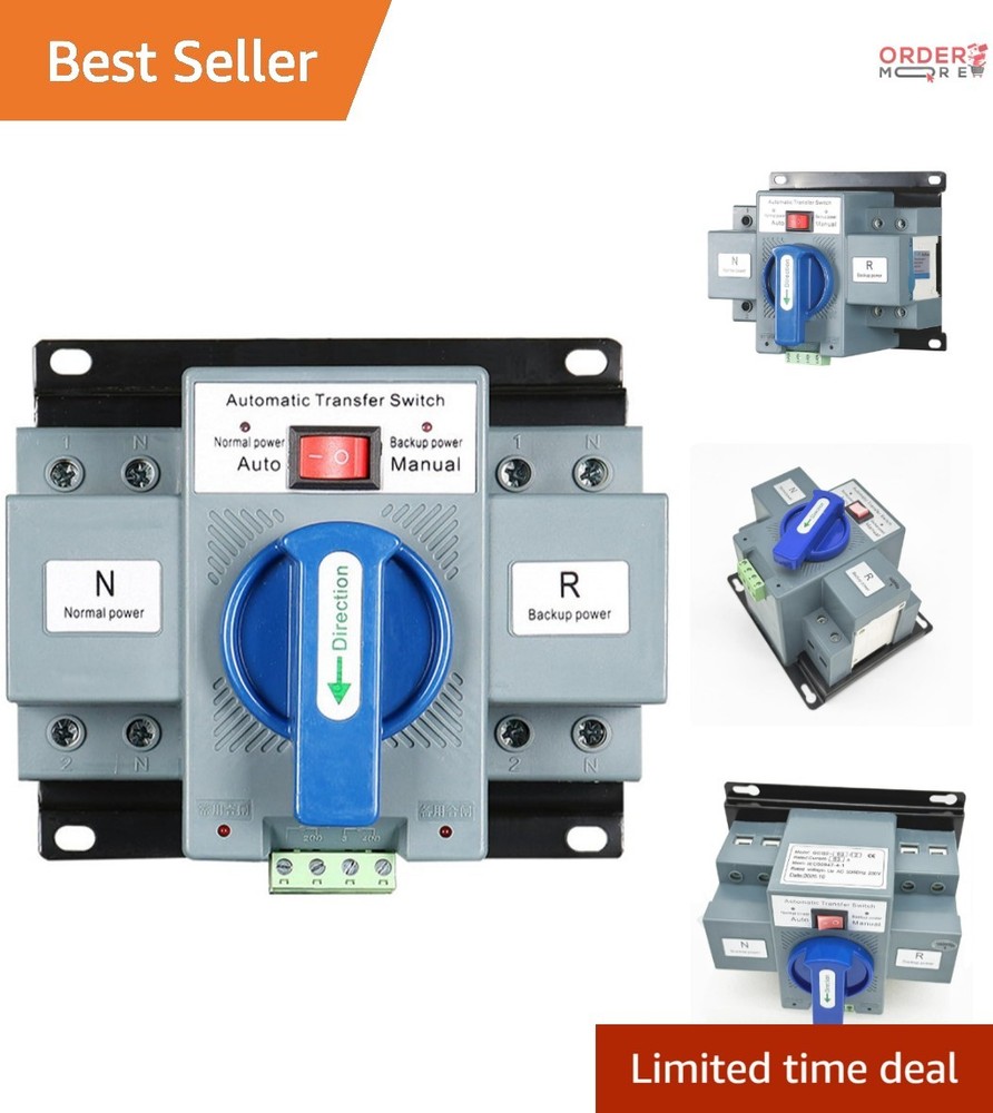 220V 63A 2P Dual Power Automatic Transfer Switch Emergency Generator Changeover