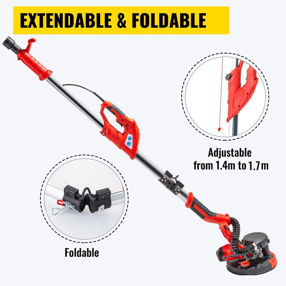 Drywall Sander 850W Electric Variable Speed Foldable Sheetrock + 6 Pads
