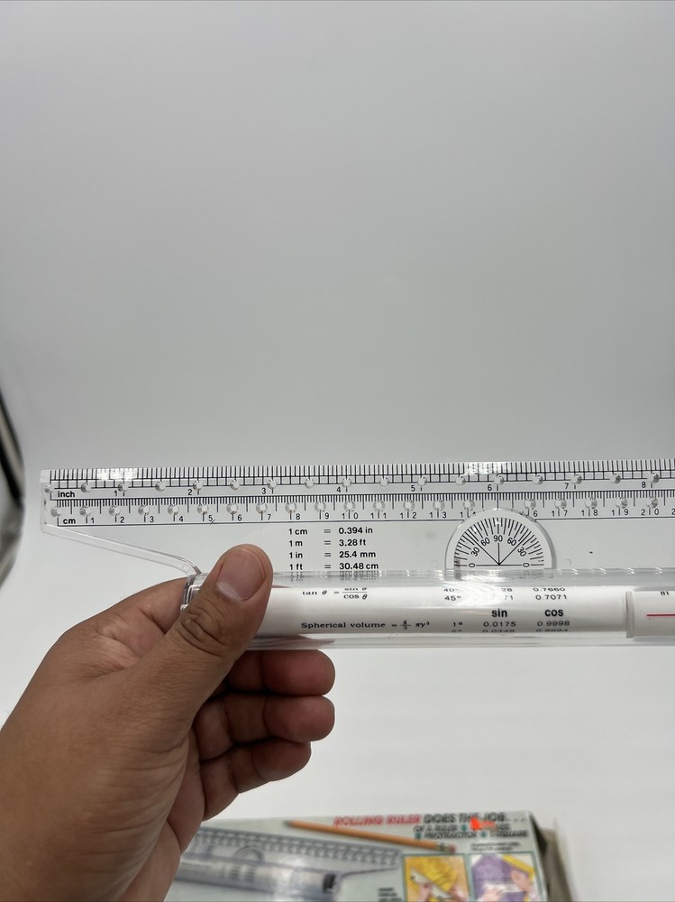 Vintage JSNY Rolling Ruler Multi-Functional Drawing Instrument with Original Box