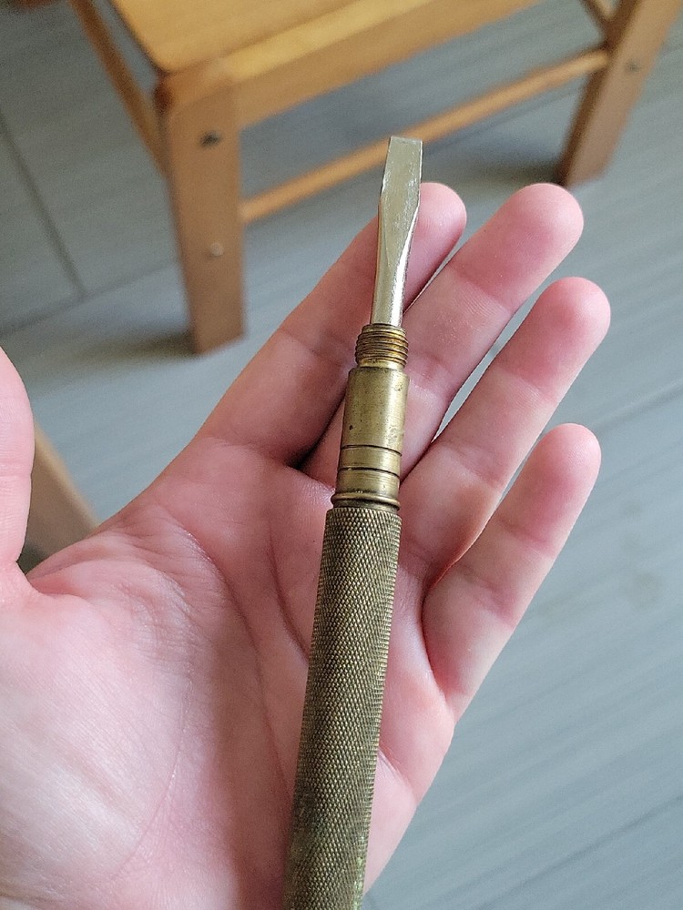 Vintage Hammer with Nesting Flat Tip Screwdrivers - Unbranded