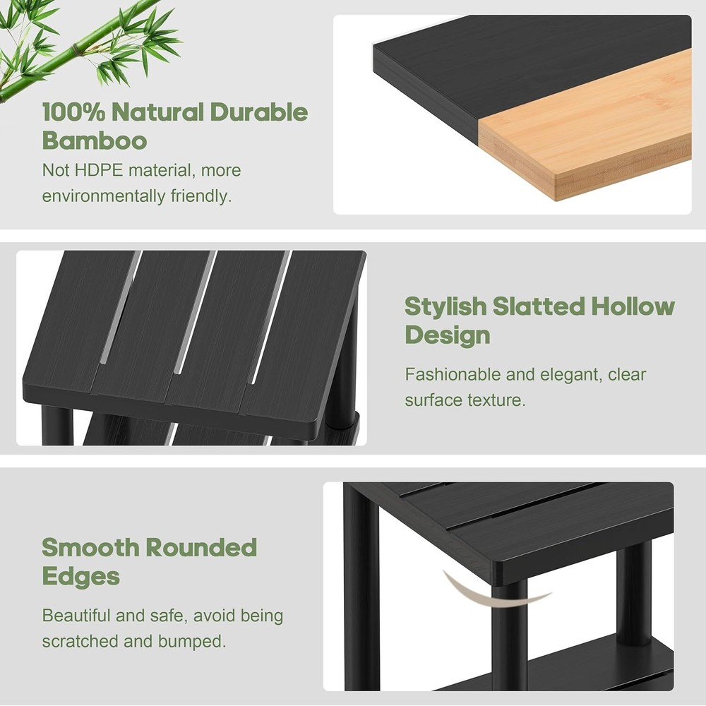 Outdoor Side Table, 2 Tier Small Outdoor Patio Table