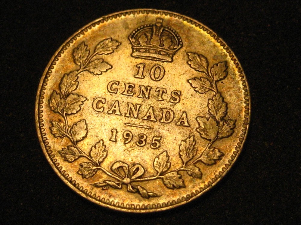 1935 Canadian Dime AU