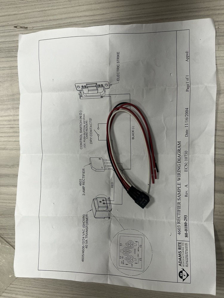 Adam’s rite 4603 Rectifier