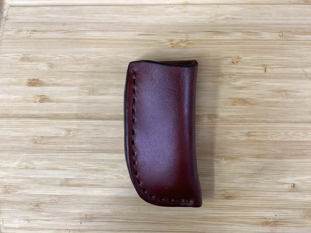 Trapper Size Leather Folding Knife Belt Loop Sheath (Sheath Only)