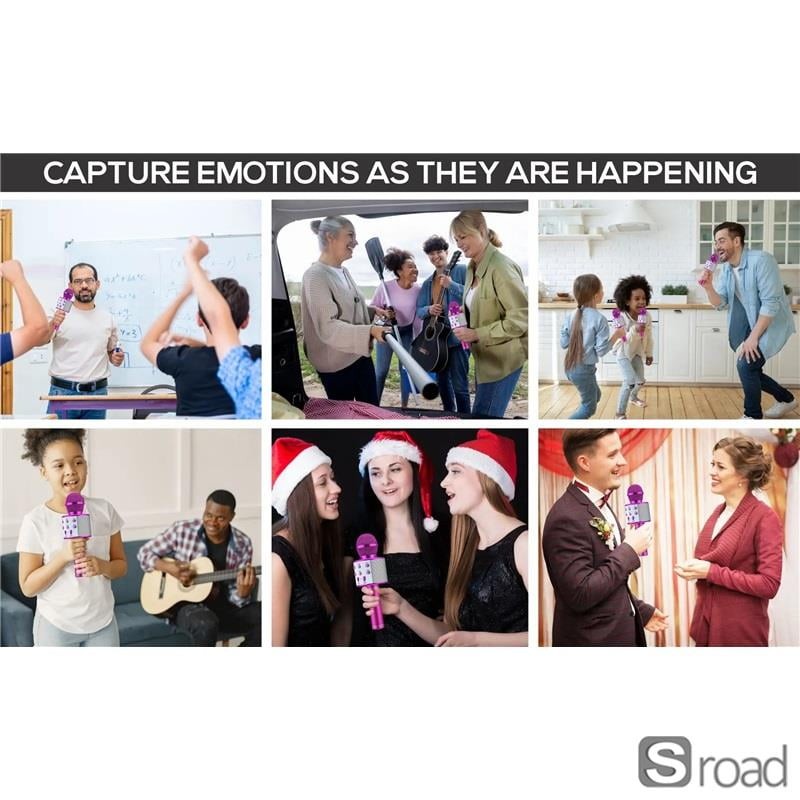 Wireless Bluetooth Karaoke Microphone, 5-in-1 PA System With Voice Effects