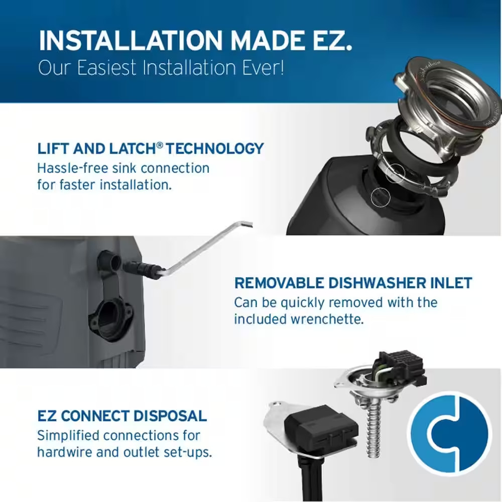 Evolution .75HP, 3/4 HP Garbage Disposal, Advanced Series EZ Connect Continuous