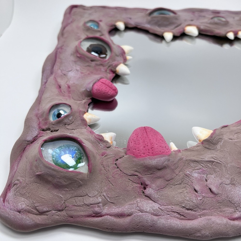 Weird Monster Eyes And Teeth Mirror
