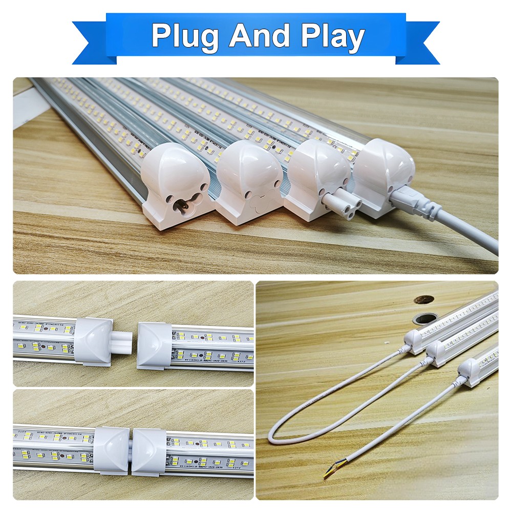 25 Pack 144W 8Ft Led Shop Lights Fixtures 8 Foot Led Tube Light Bulbs 6500K CW