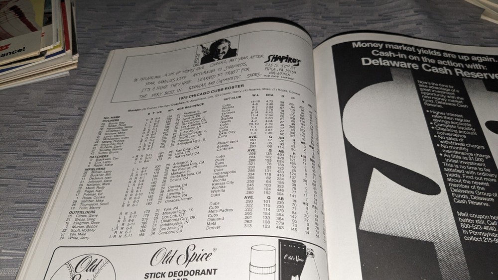 1978 Philadelphia Phillies Chicago Cubs Baseball Program Mike Schmidt