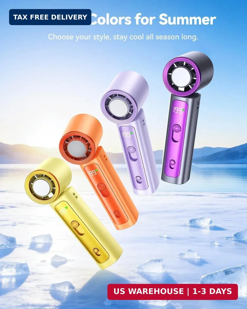 DRORION Portable Mini Fan with Ice Cooling Function, 199 Speed Adjustable Handhe