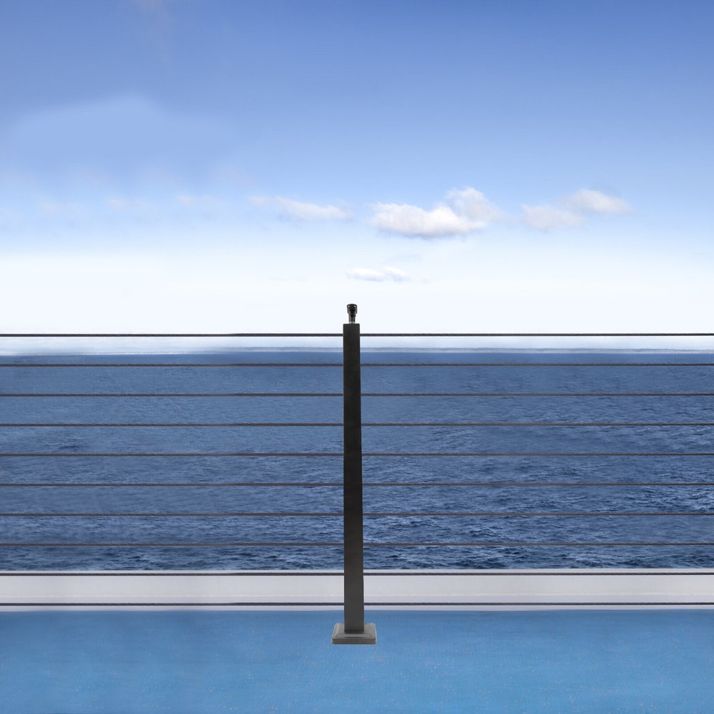 Cable Railing Post Railing Column 36"x2"x2" Level drilled Post Adjustable Top
