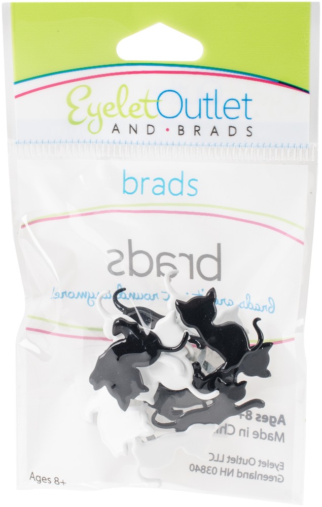 Eyelet Outlet Shape Brads 12/Pkg-Kitten
