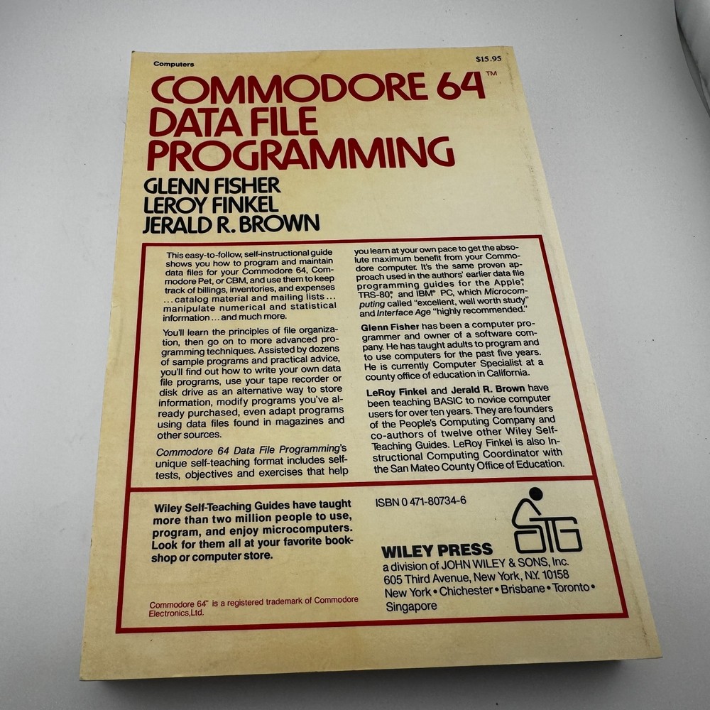 Commodore 64 Data File Programming Vintage Book
