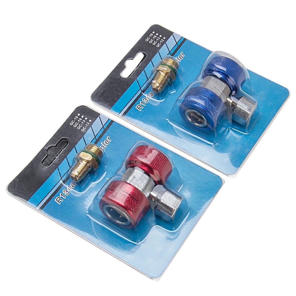 Adjustable AC Quick Coupler Connector Adapter High Low Side 1/4" SAE HVAC