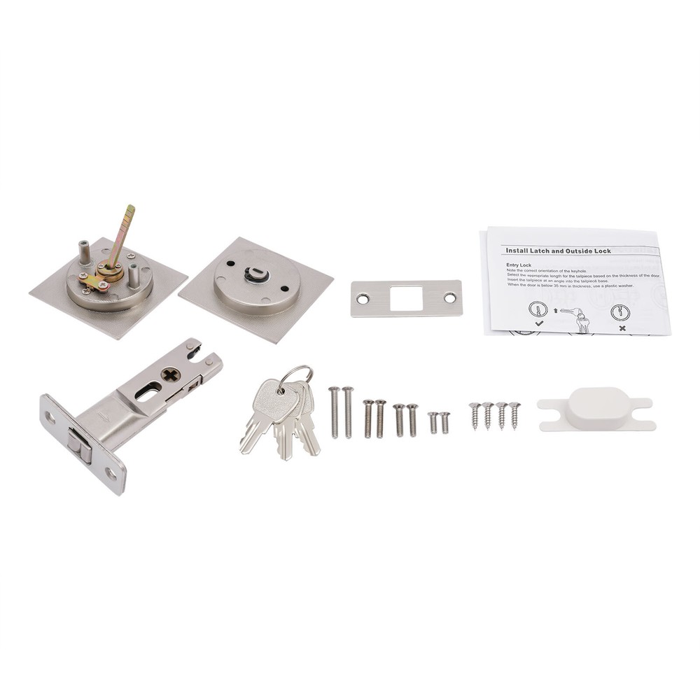 Cavity Sliding door Lock Privacy Function Entry lock Silver Square