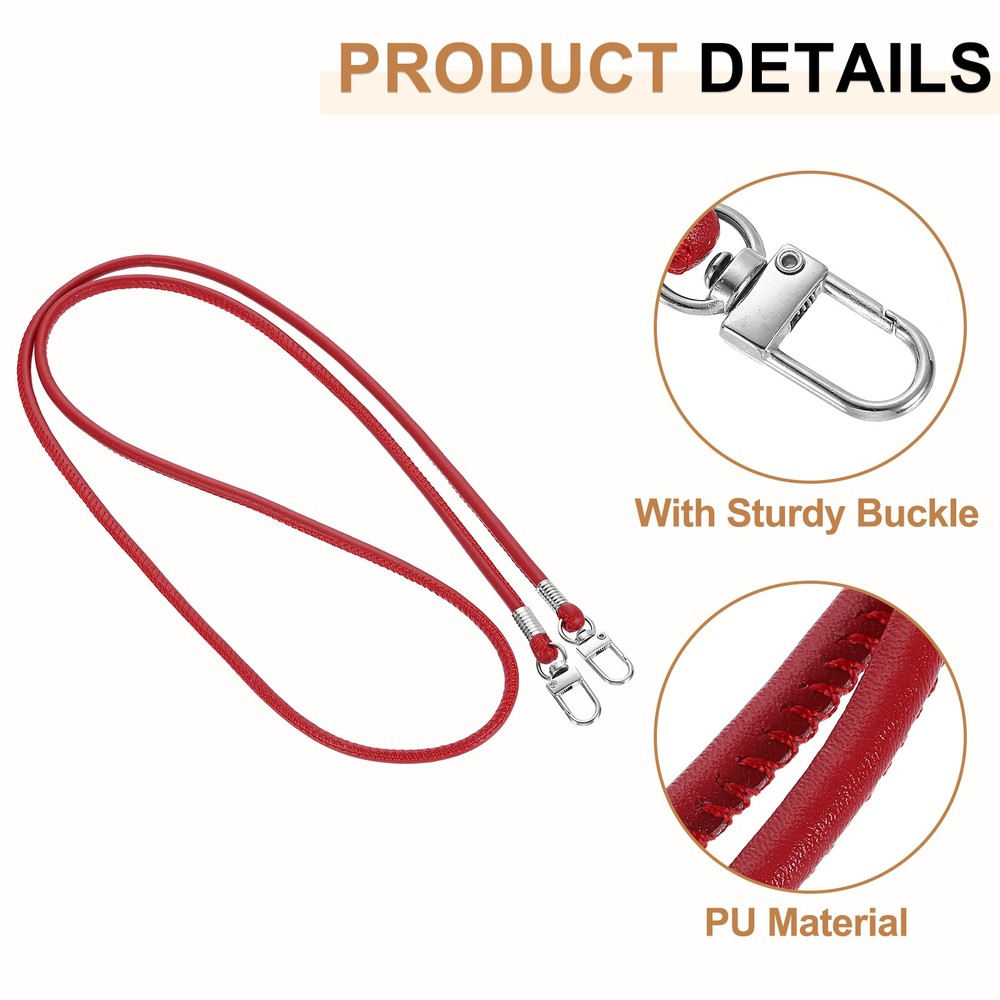 Crossbody Replacement Chain Strap, 120cm Thin Soft PU Strap (Wine Red)