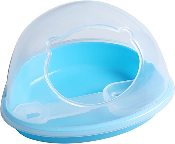 SatisPet Hamster Sand Bathroom Large in Blue- Plastic Sand Bath Container