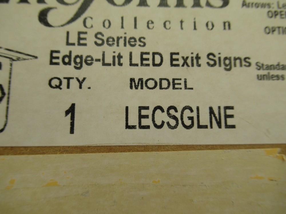 Hubbell LECSGLNE Dual-Lite Exit Sign Edge Lit LED Green