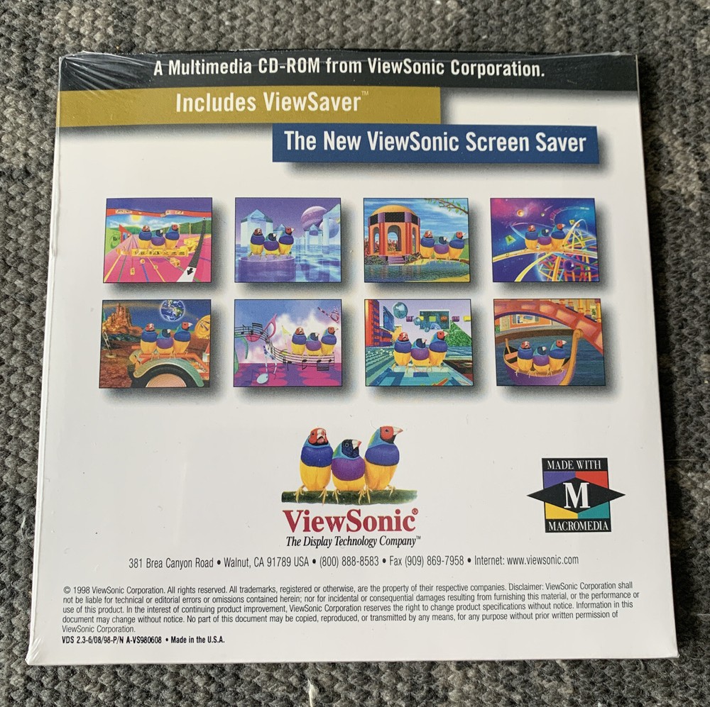 ViewSonic Display Suite ViewSaver Screen Saver Multimedia CDRom Software Windows