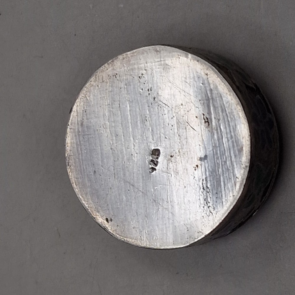 Vintage Sterling Silver & Enamel Pill Box