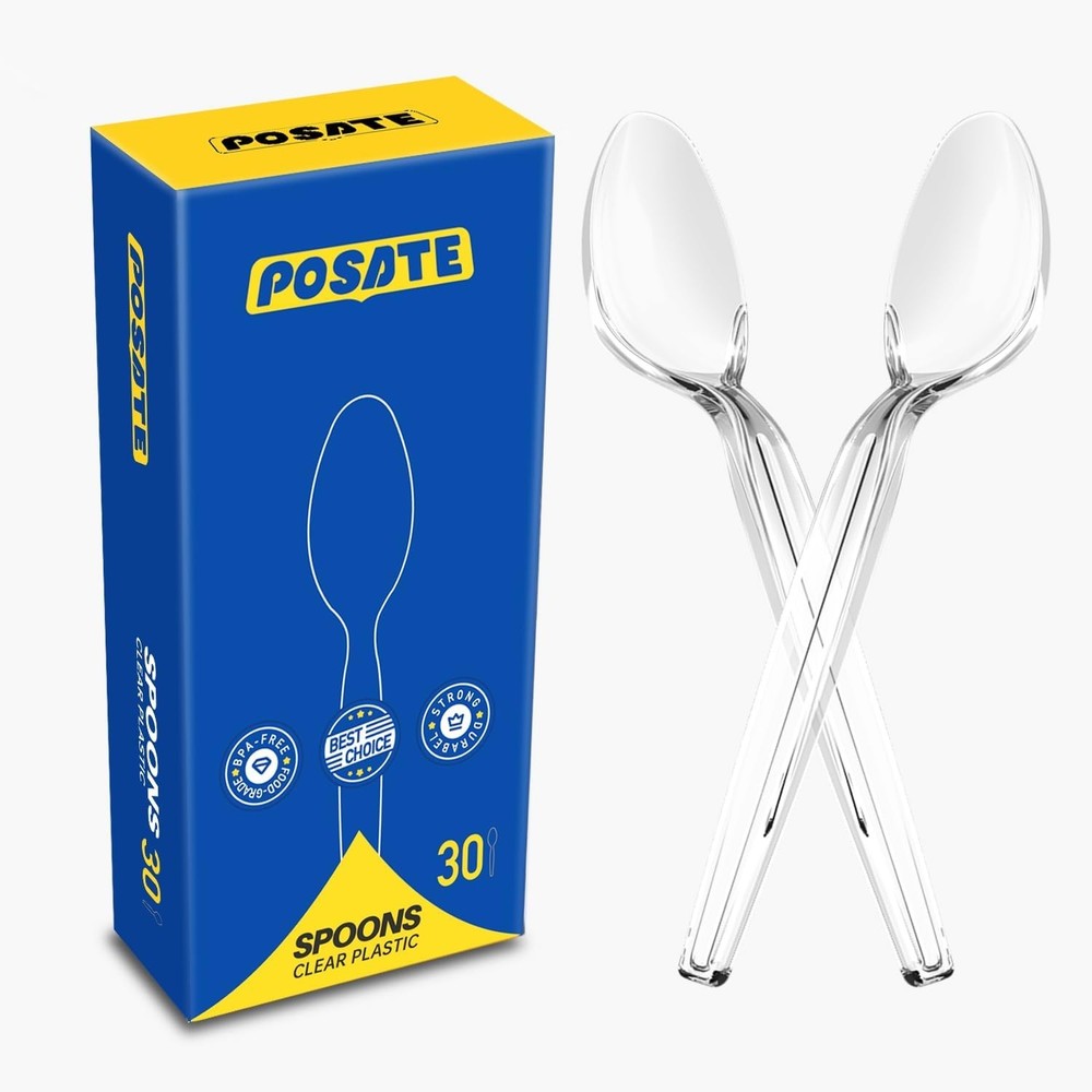 Heavyweight Plastic Spoons Clear 100 Count