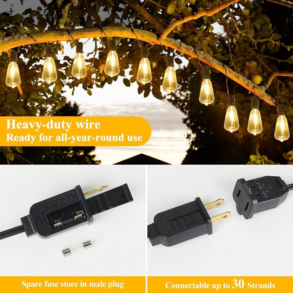 Outdoor String Lights, 50FT