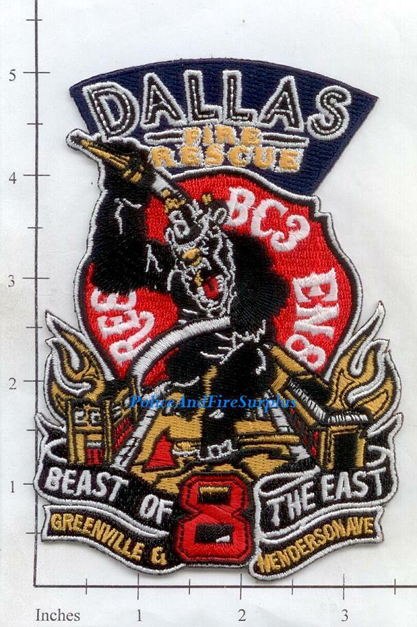 Texas - Dallas Engine 8 Rescue 8 Battalion 3 Fire Rescue TX Fire Dept Patch