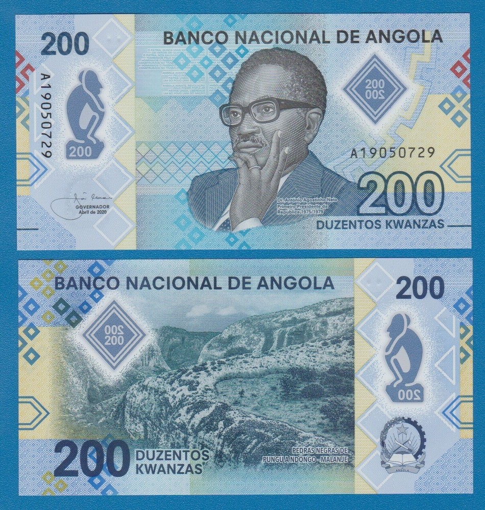 Angola 200 Kwanzas P W160 2020 UNC Polymer note PREFIX A