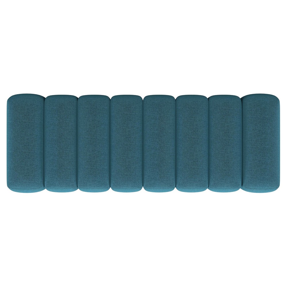 Summer Fabric Upholstered Tufted Accent Bench Peacock Blue