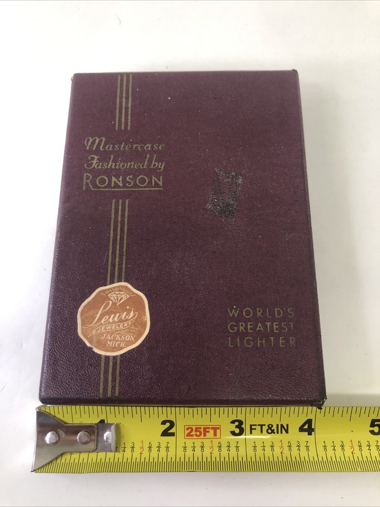 RONSON Mastercase Vintage Lighter And Cigarette Holder In Org Pkg
