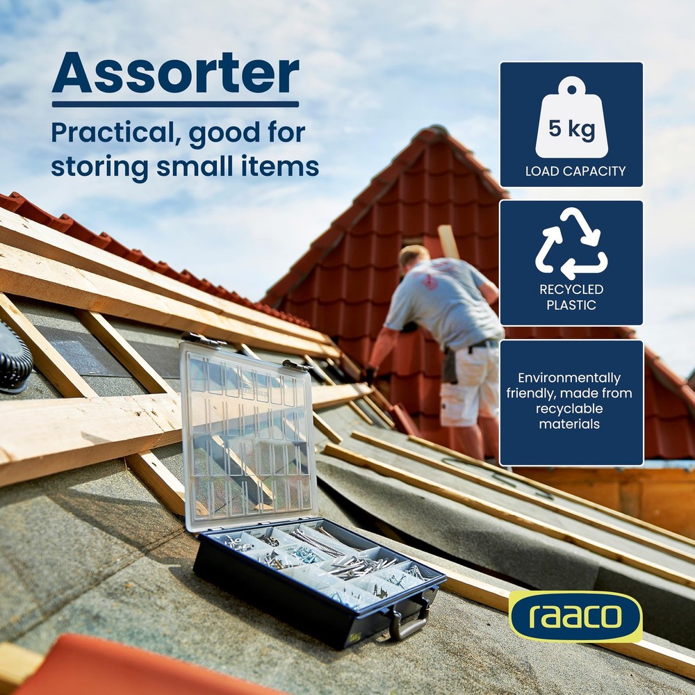 Raaco Assorter Tool Box Organizer – Full-Size – 32 Slots Fixed Grid with Semi...