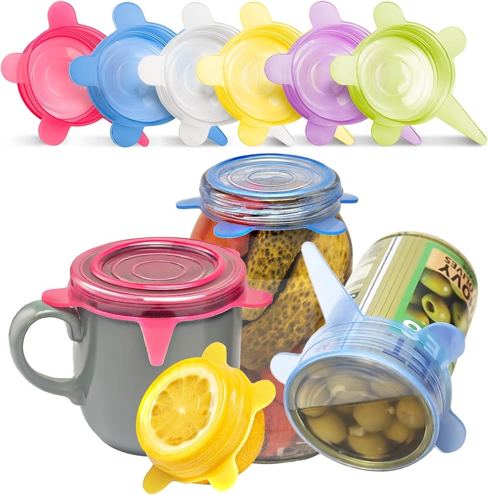 eusable Silicone Stretch Lids 6-Pack Small for Fresh Food Storage,