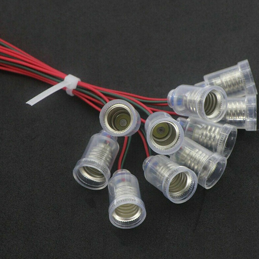 10X E10 LED Screw-Mount Small Bulbs Holder with Wire Socket E10 Lamp Light Base