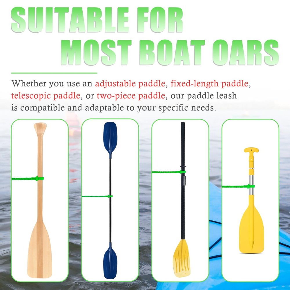 NVAAV 1/2/4 Pack Kayak Paddle Board Tether Leash 1pc(3.3-7ft), Green
