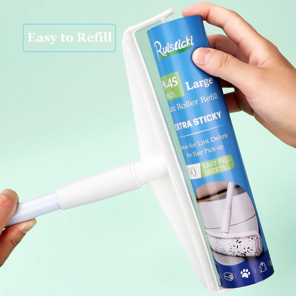 9.45 inch Lint Roller Refills for Large Long Handle Lint Rollers for Carpet 9...