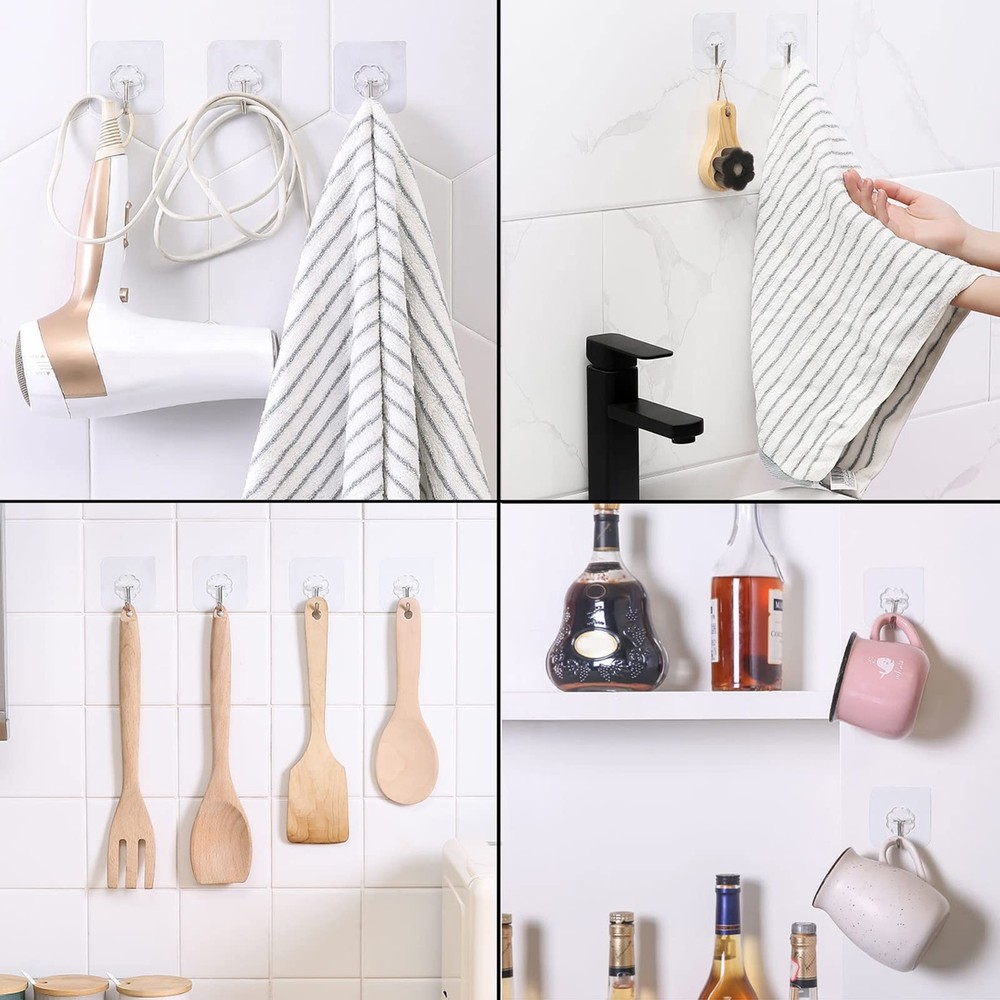 Adhesive Wall Hooks Adhesive Hooks Sticky 10PCS