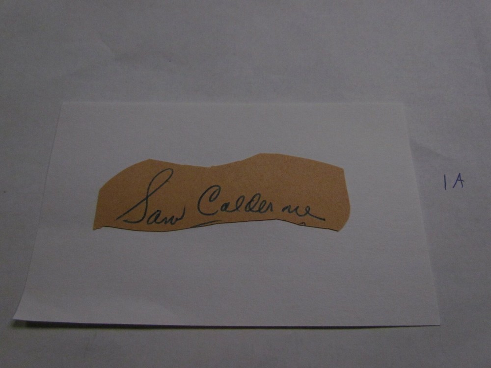 Sam Calderone Autographed Cut on Index Card