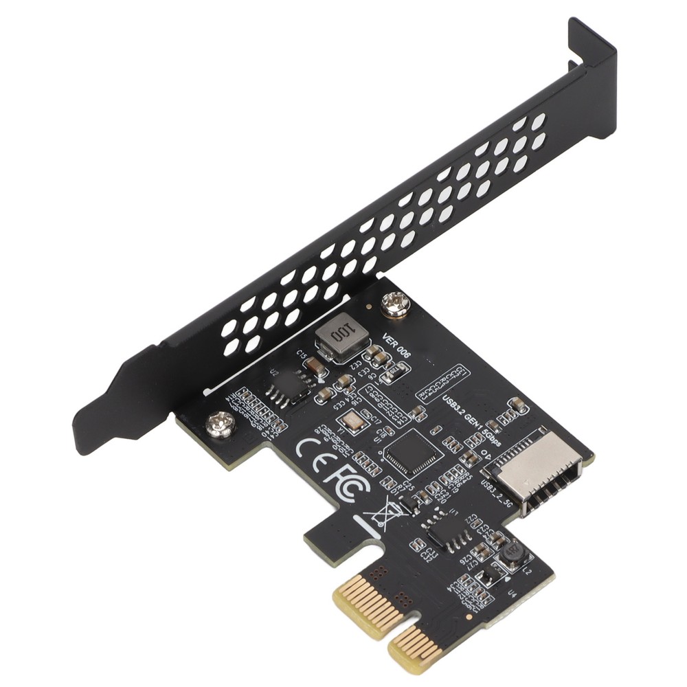 (Black) PCI-E To USB3.2 GEN1 Front USB C Expansion Card 5Gbps Type E