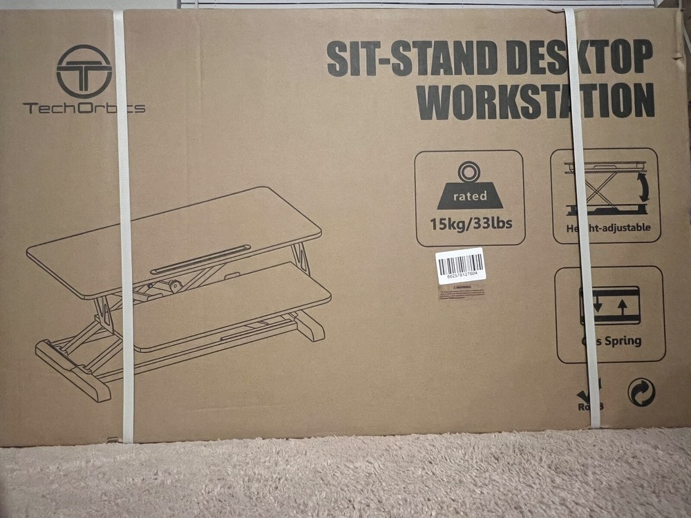 TechOrbits Adjustable Height Sit Stand Desktop - With Easy Lift Technology