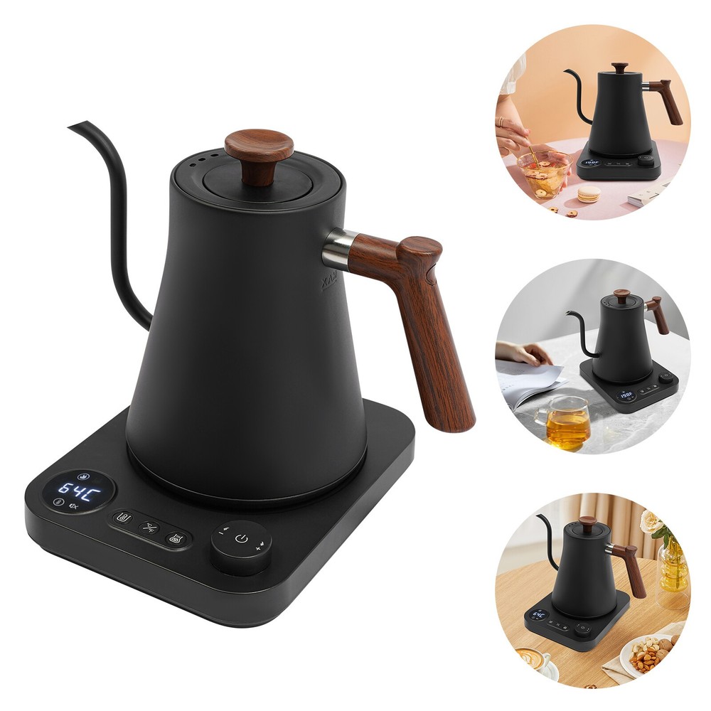Electric Gooseneck Kettle, 1200W Electric Kettle, Electric Tea Kettle, Black