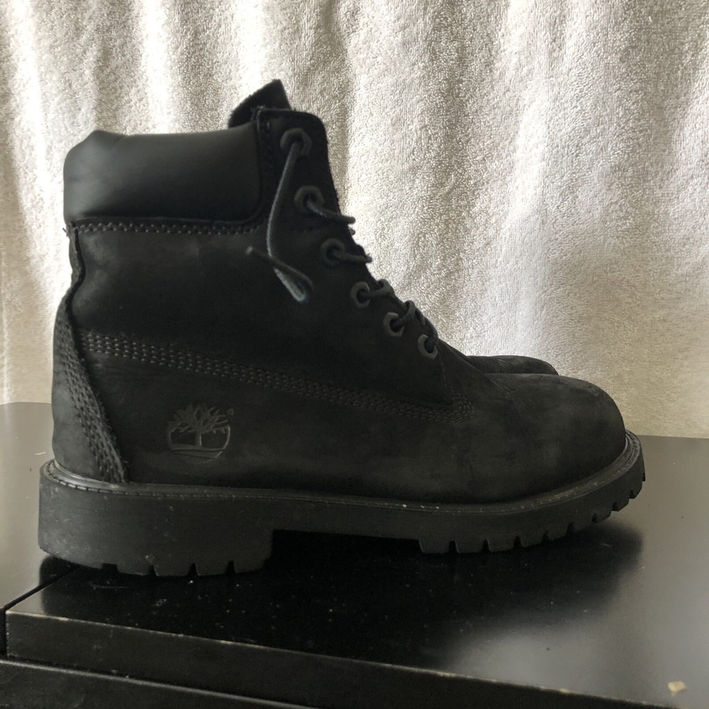 Timberland Boys Black Boots 5M