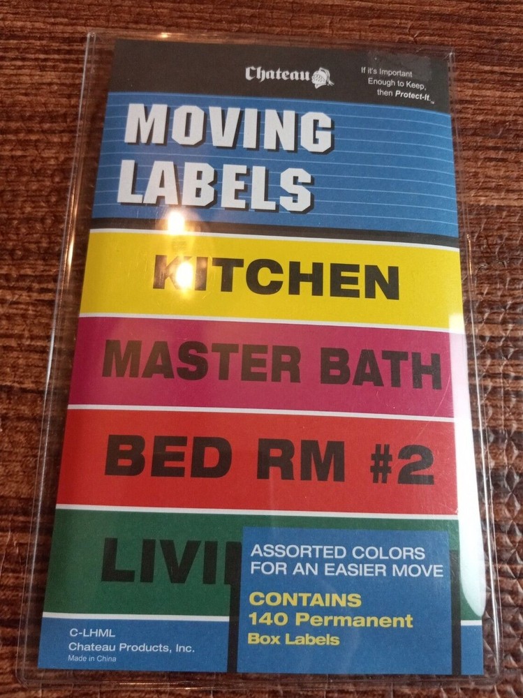 CHATEAU  Multi-Colored Moving Labels Identify Moving Box Contents 140 Labels