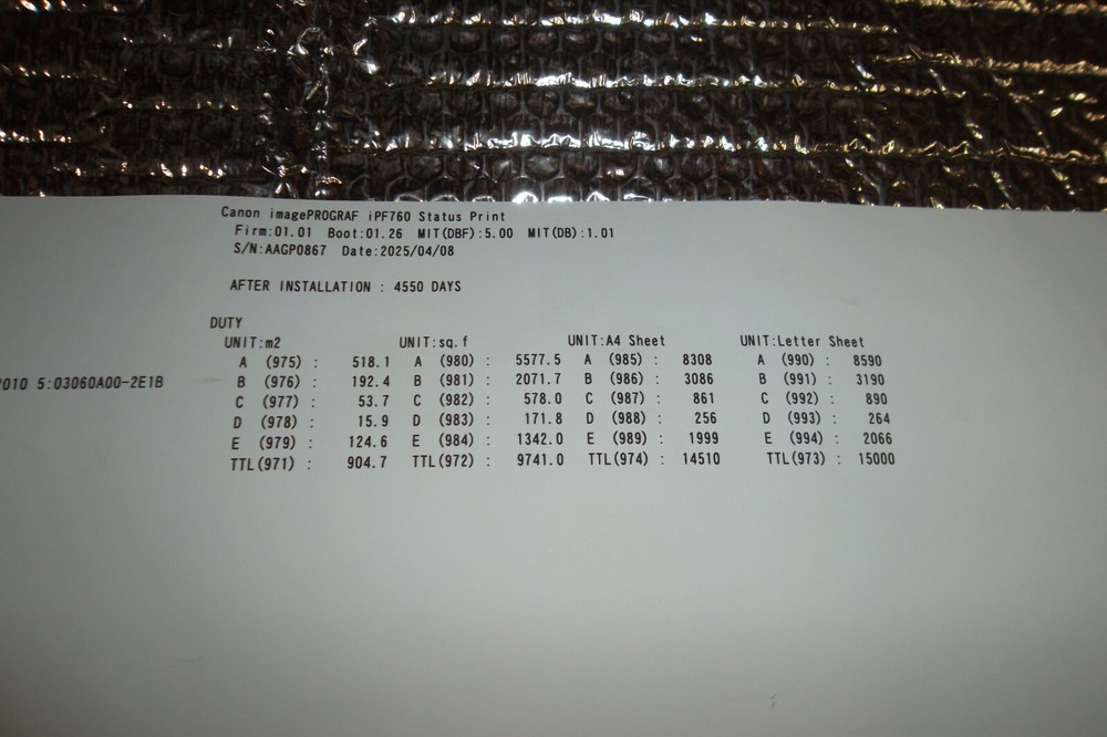 Canon imagePROGRAF iPF760 Plotter 36" Color Inkjet Large Format Printer w/inks