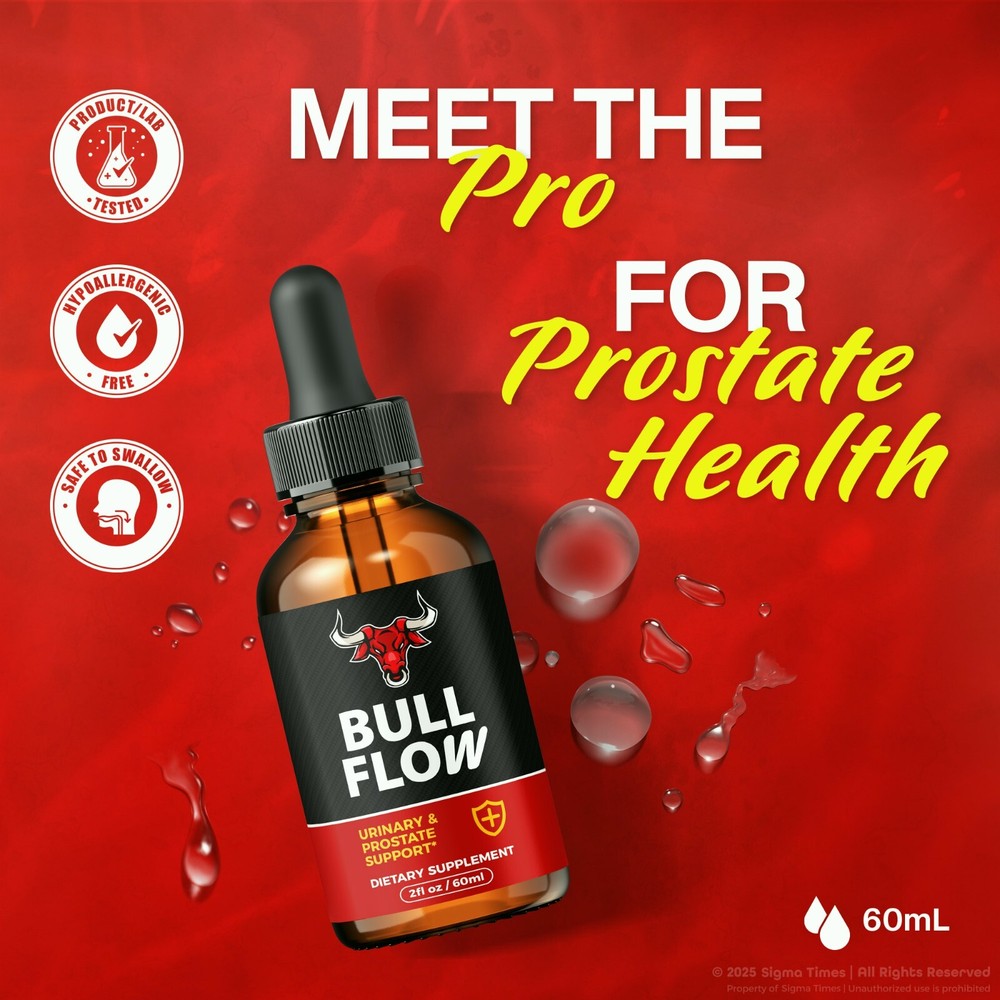 (3 Pack) Bull Flow for Prostate, Advanced BullFlow Drops for Men