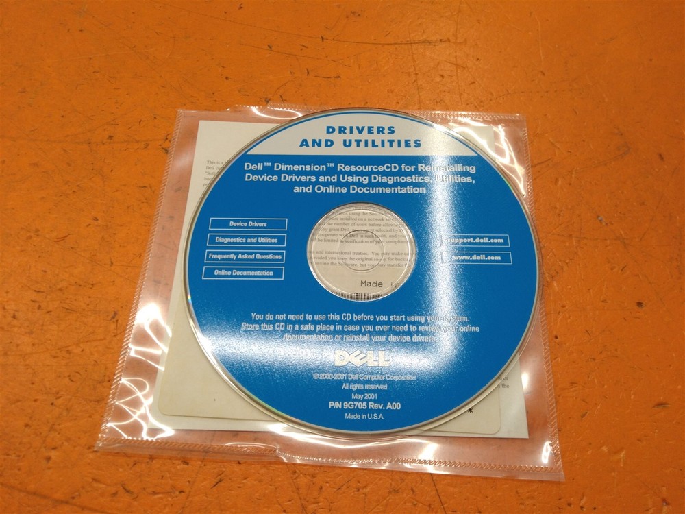 ⭐️⭐️⭐️⭐️⭐️ Dell Dimension ResourceCD For Reinstalling Device Drivers Disc Only