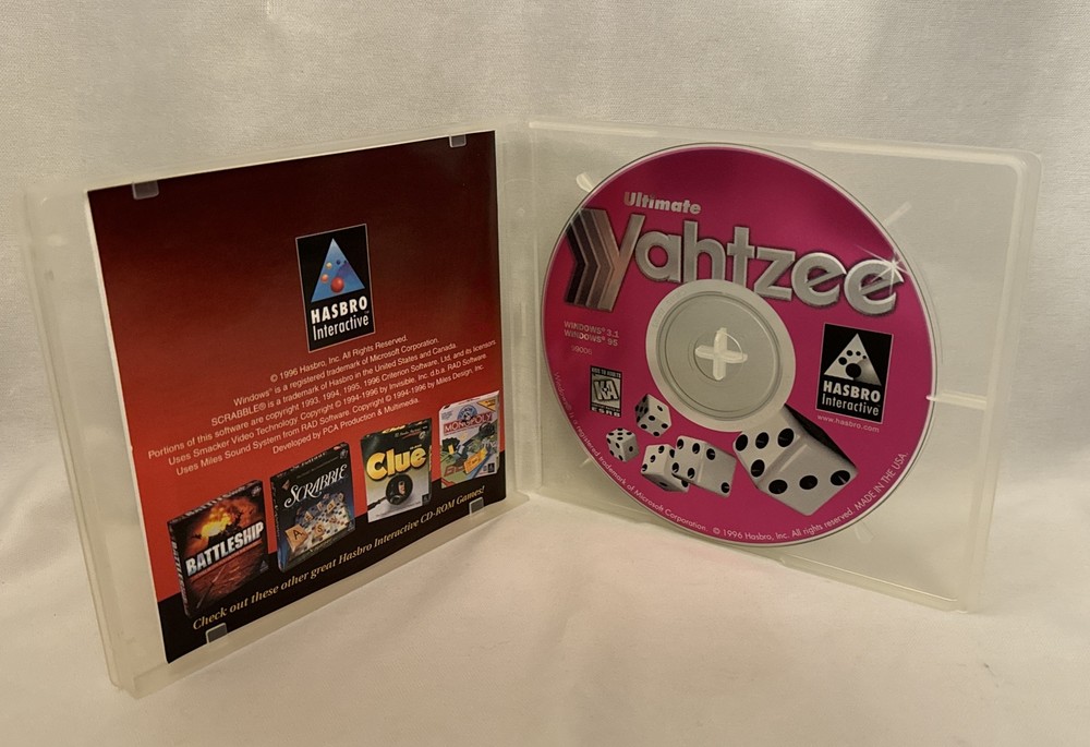 Hasbo Ultimate Yahtzee Interactive CD-ROM Game for Windows 3.1/95 # 99006