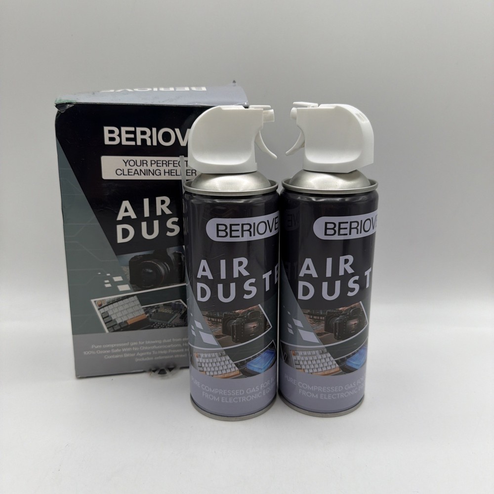 Beriove Air Duster Compresses 2 Cans 2 Pack