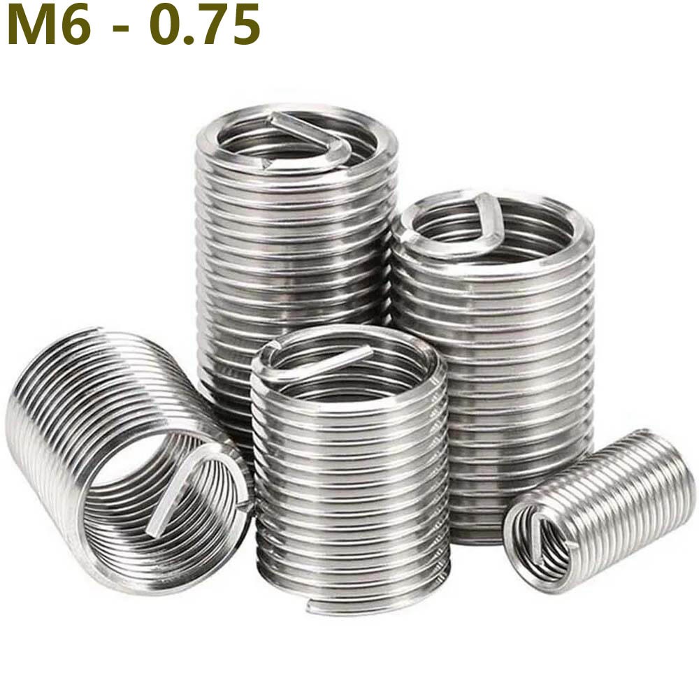 M6 -0.75 Fine Thread A2 Stainless Steel Helical Coil Insert Wire Threaded Insert