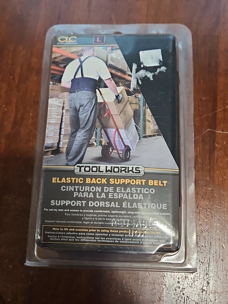 CLC Tool Works Elastic Back Support Belt Size Large Black New
