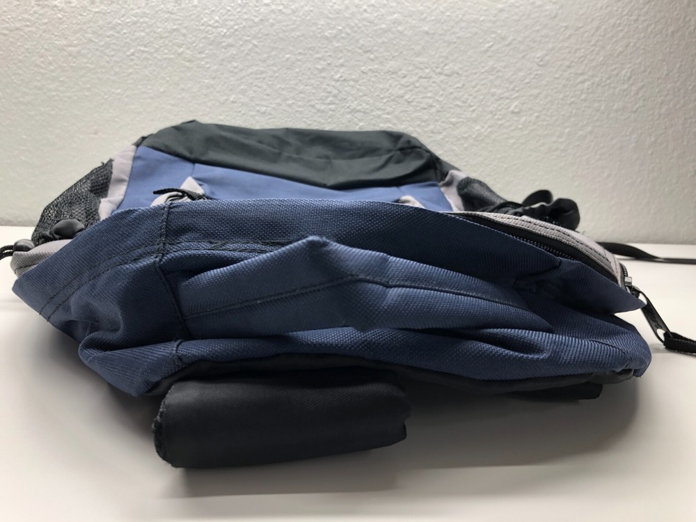 Hit Products Backpack Blue Gray Unisex Zipper Mesh Compartments Adjustable Strap